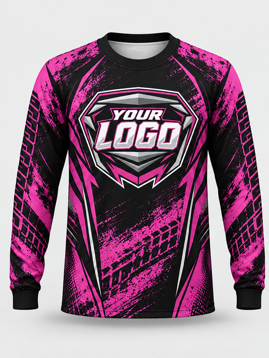 Magenta Nightfall Custom Dirt Bike Jersey - front view