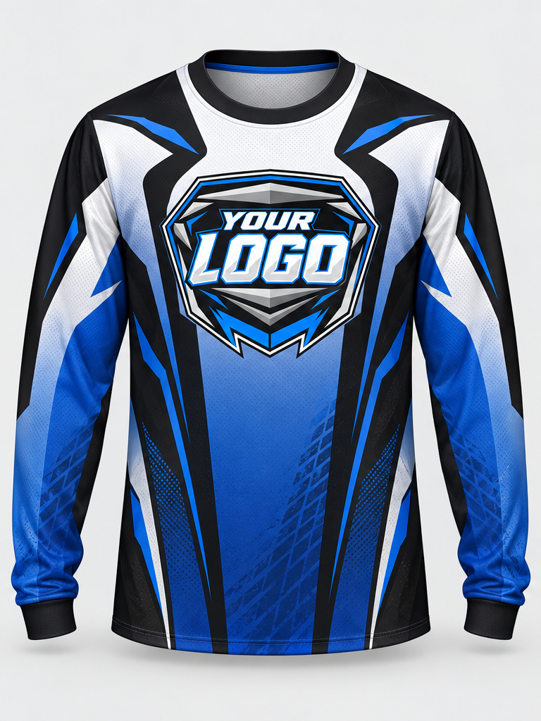 Sapphire Panel Flow Custom Dirt Bike Jersey - front view
