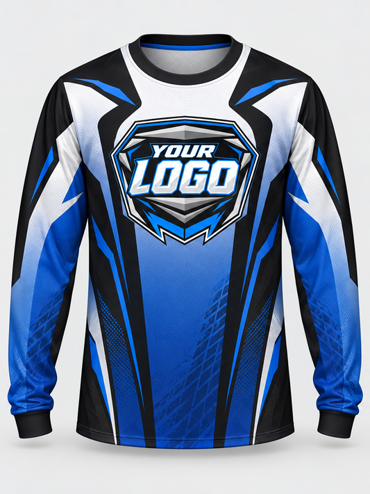 Sapphire Panel Flow Custom Dirt Bike Jersey - front view