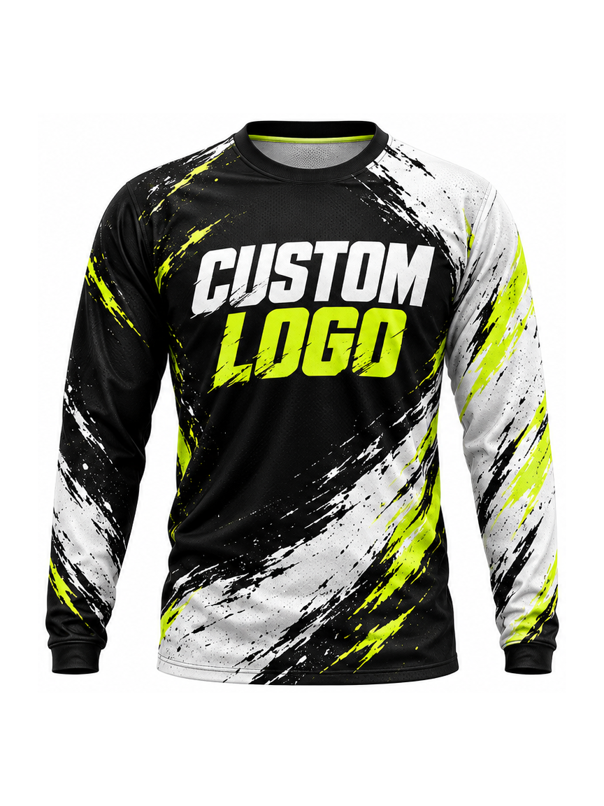 Neon Dust Divide custom Motocross team shirt - front logo preview
