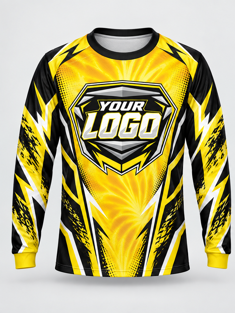 Solar Yellow Flare Custom Dirt Bike Jersey - front view