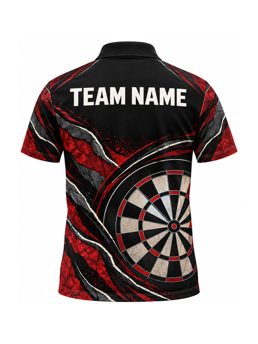 Crimson Fracture Current custom Darts team shirt - back team name preview