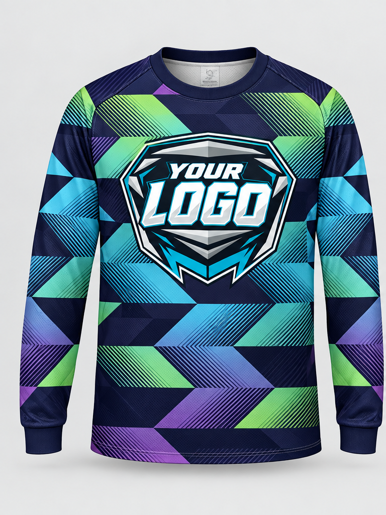 Aurora Triangle Mosaic Custom Dirt Bike Jersey - front view