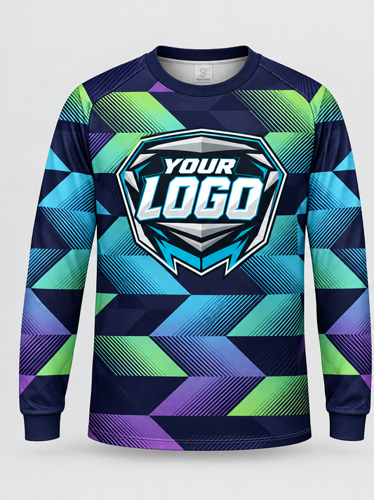 Aurora Triangle Mosaic Custom Dirt Bike Jersey - front view