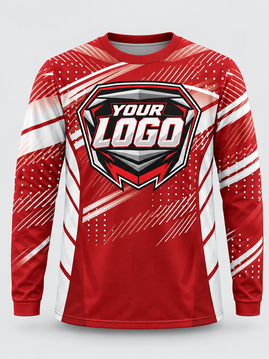 Scarlet Stripe Scatter Custom Dirt Bike Jersey - front view