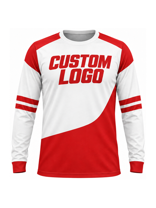 Scarlet Retro Grid custom Motocross team shirt - front logo preview
