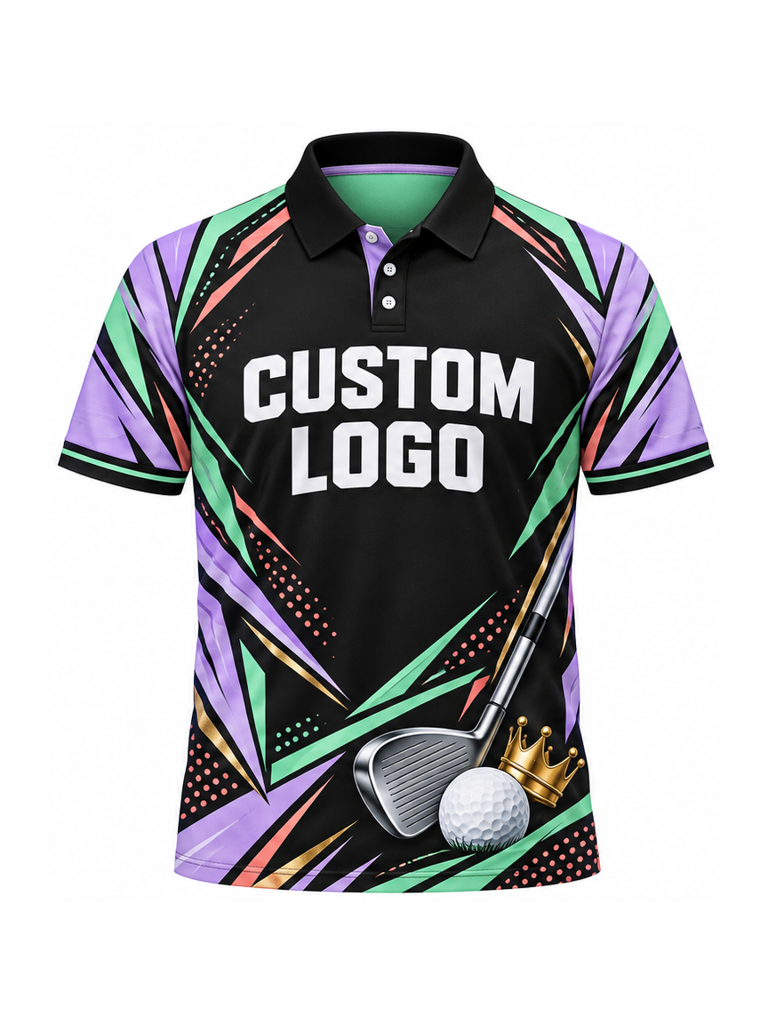 Pastel Crown Approach custom Golf team shirt - front logo preview