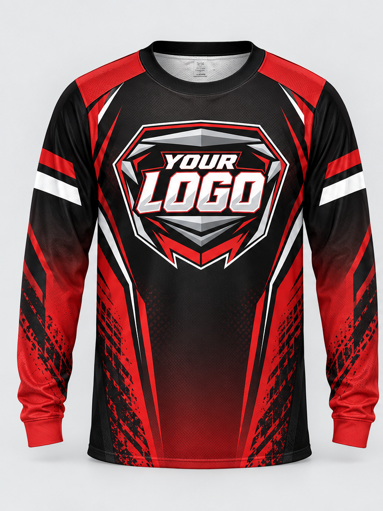 Crimson Nightfade Custom Dirt Bike Jersey - front view