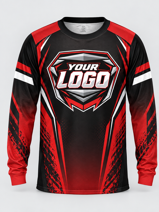 Crimson Nightfade Custom Dirt Bike Jersey - front view