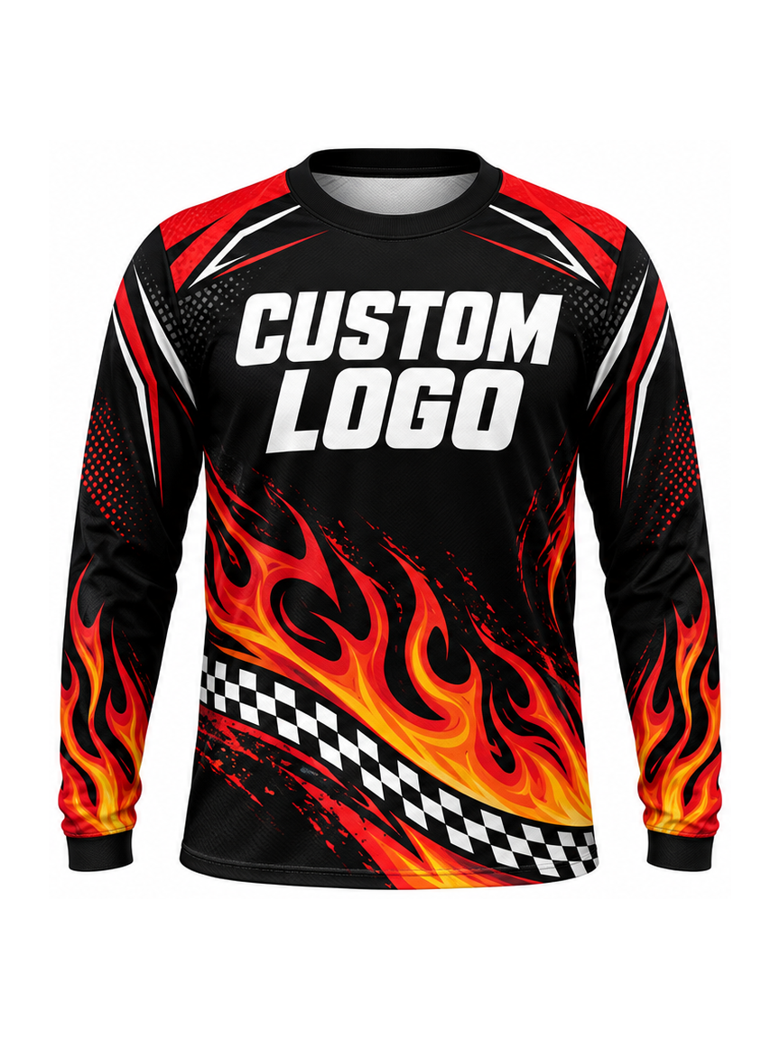 Inferno Finishline custom Motocross team shirt - front logo preview