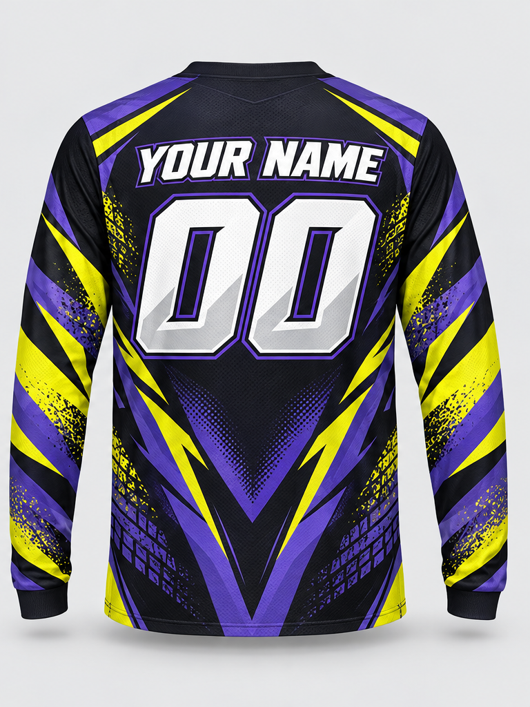 Violet Citrus Strike Custom Dirt Bike Jersey - back view