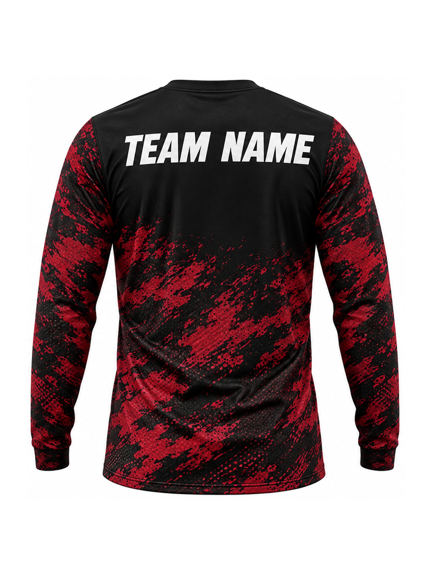 Burgundy Brushwood custom Motocross team shirt - back team name preview