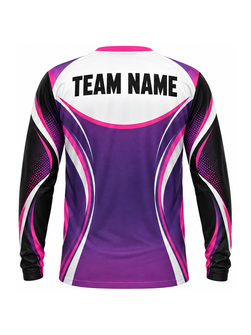 Orchid Flowline custom motocross jersey - back view