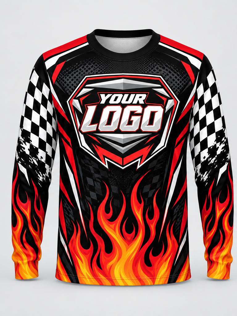 Inferno Checks Custom Dirt Bike Jersey - front view