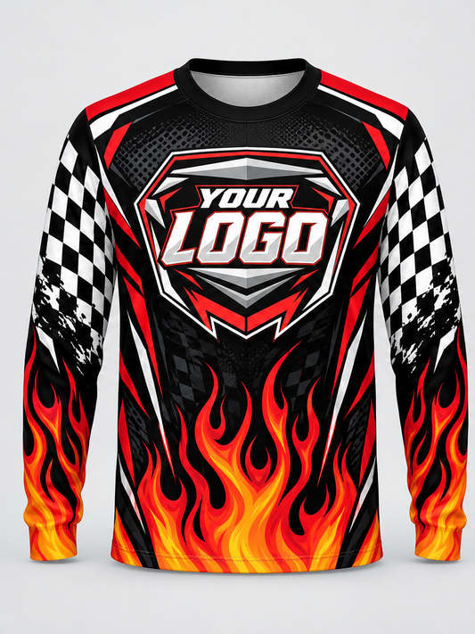 Inferno Checks Custom Dirt Bike Jersey - front view