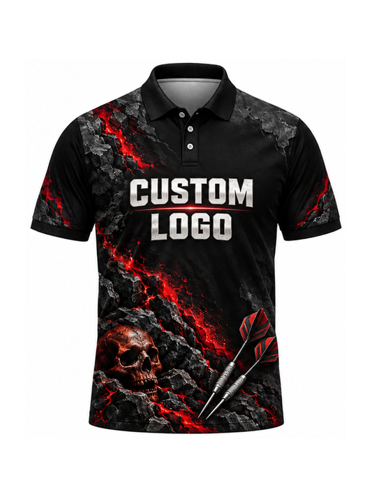 Crimson Quarry Relics custom Darts team shirt - front logo preview