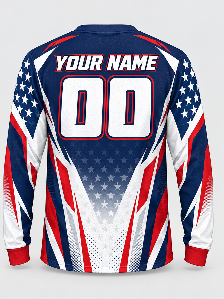 Patriot Arrowline custom motocross jersey - back view