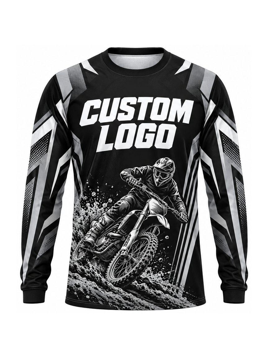 Monochrome Dirtline custom motocross jersey - front view