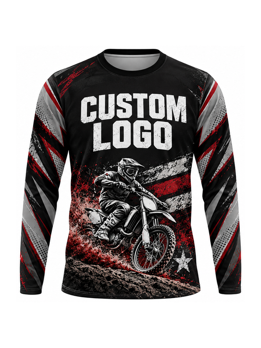 Freedom Berm Charge custom Motocross team shirt - front logo preview