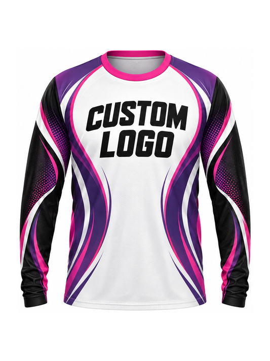 Orchid Flowline custom Motocross team shirt - front logo preview