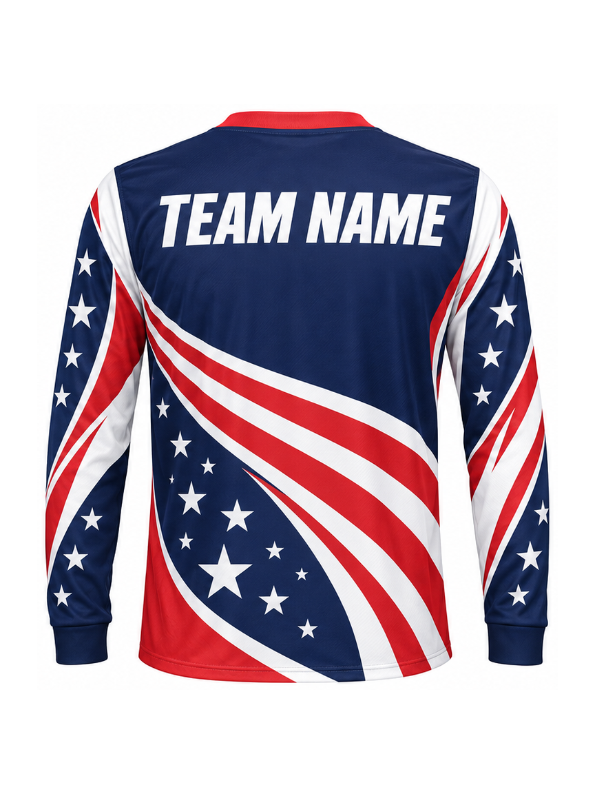 Patriot Apex Run custom motocross jersey - back view