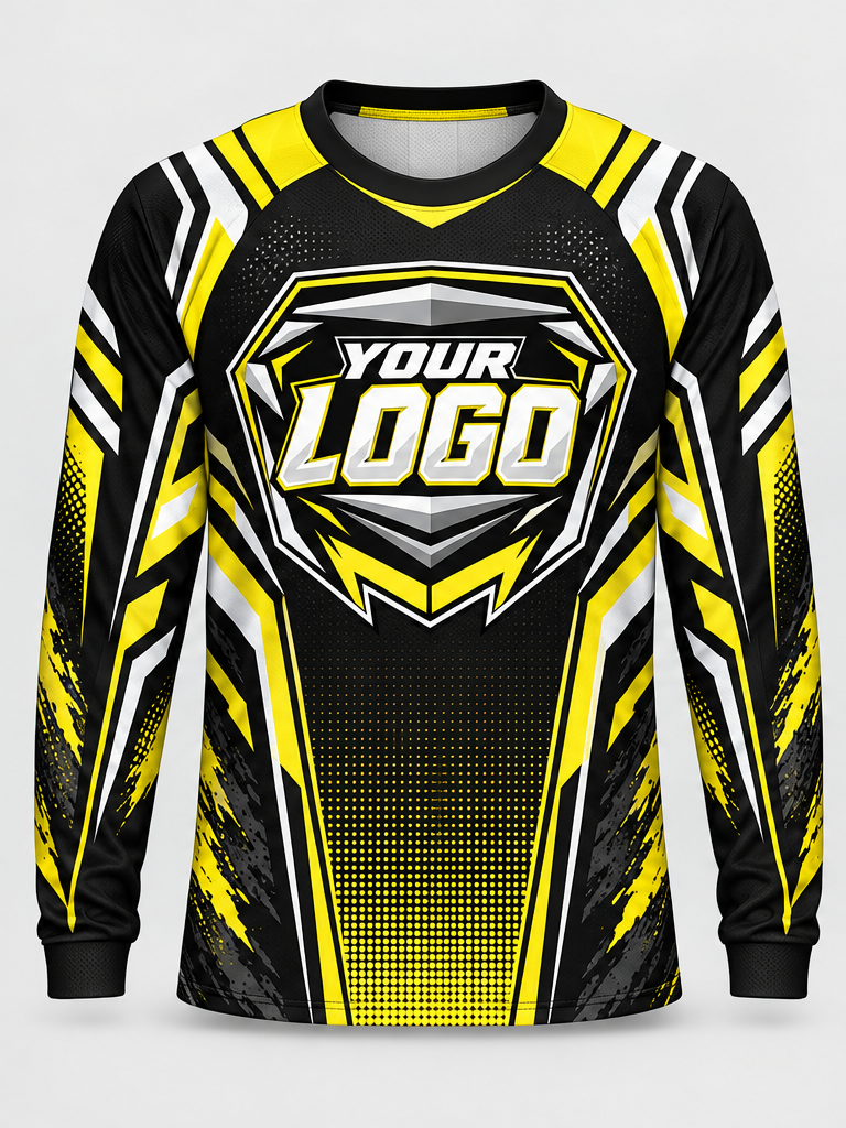 Yellow Blackbolt Custom Dirt Bike Jersey - front view