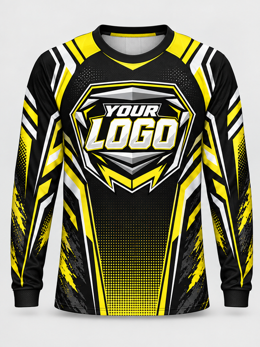 Yellow Blackbolt Custom Dirt Bike Jersey - front view