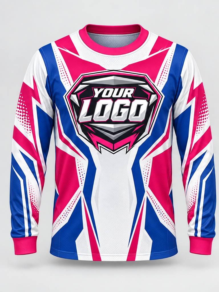 Pink Bluecrest Custom Dirt Bike Jersey - front view