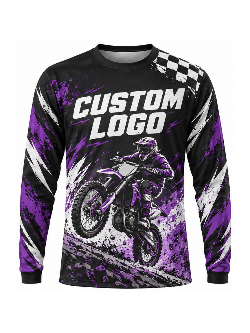 Violet Lift Circuit custom Motocross team shirt - front logo preview