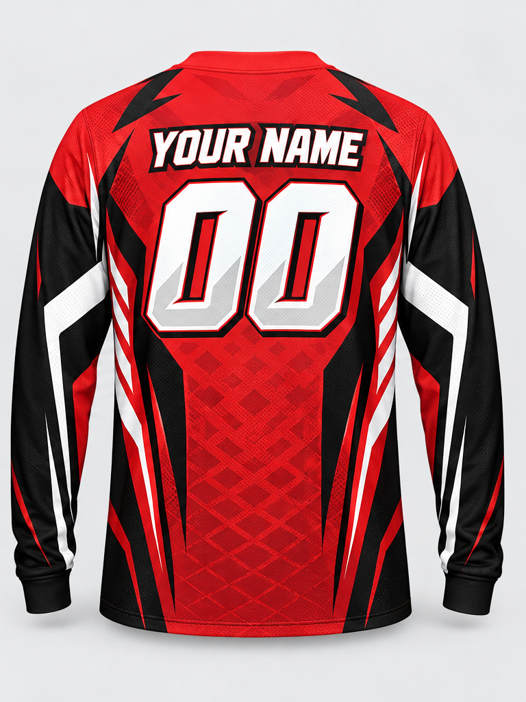 Scarlet Diamond Custom Dirt Bike Jersey - back view