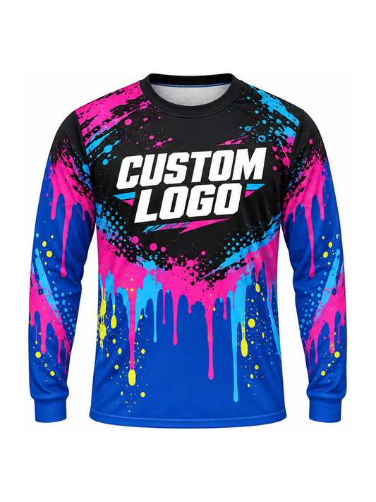 Neon Drip Circuit custom Motocross team shirt - front logo preview
