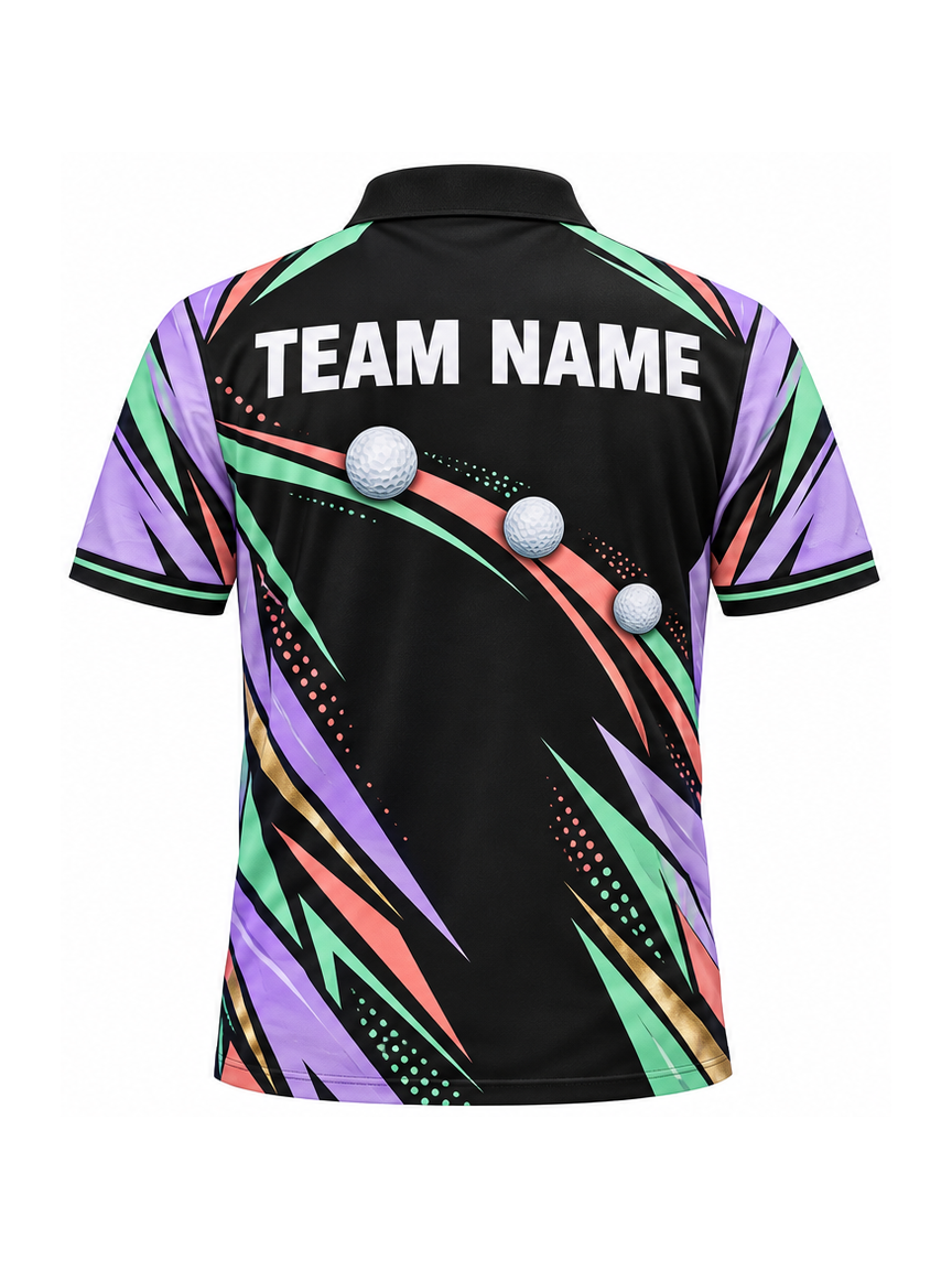 Pastel Crown Approach custom Golf team shirt - back team name preview