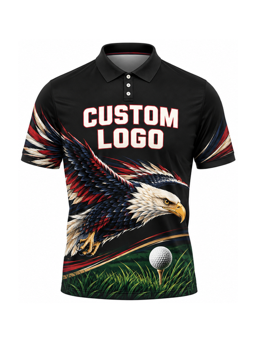 Liberty Eagle Fairway custom Golf team shirt - front logo preview