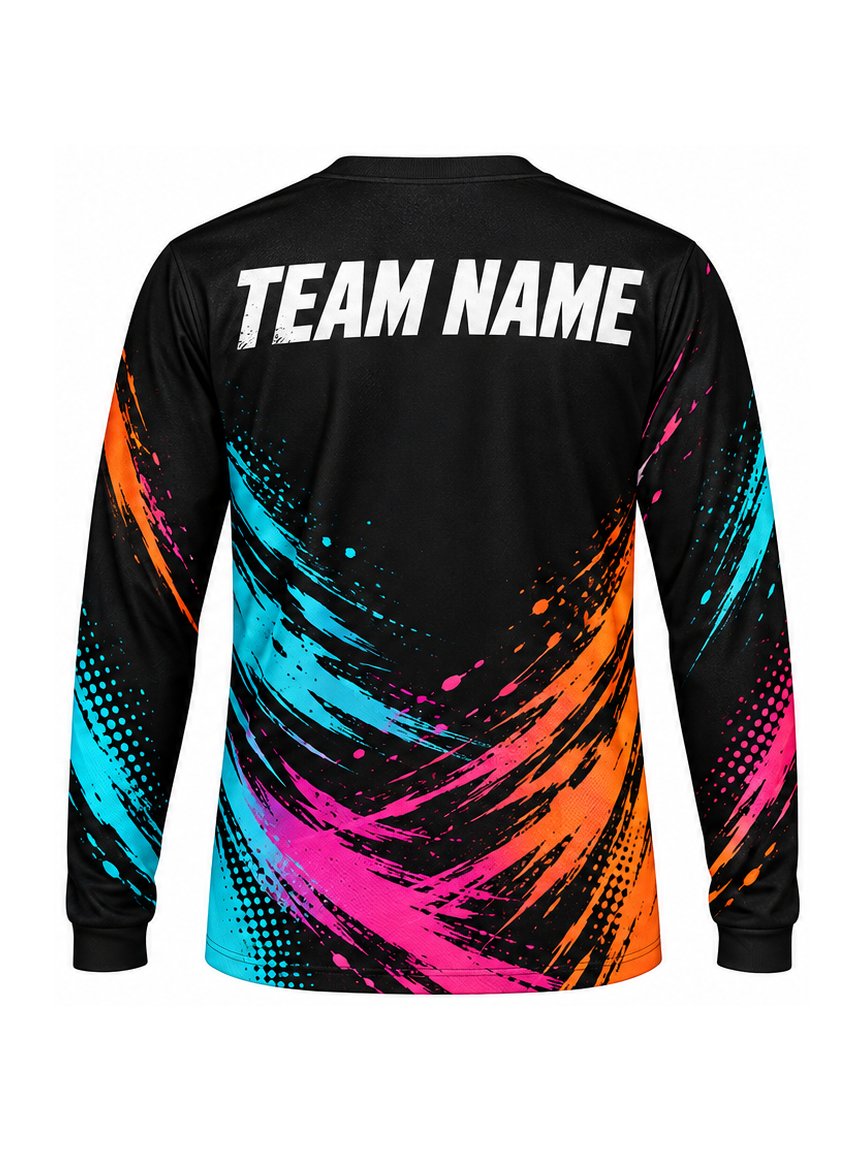 Neon Paint Ignition custom Motocross team shirt - back team name preview