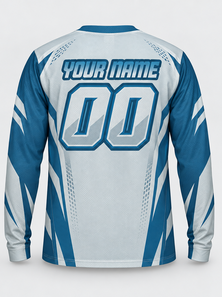 Steel Blue Vector custom motocross jersey - back view