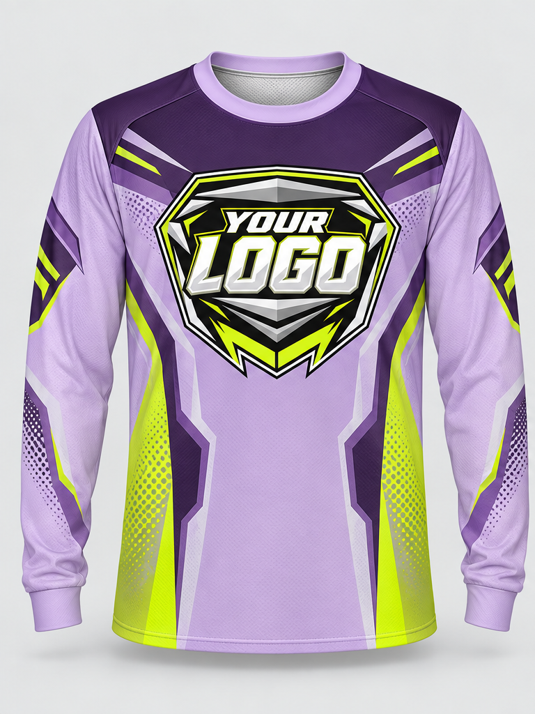 Lilac Lime Contour Custom Dirt Bike Jersey - front view