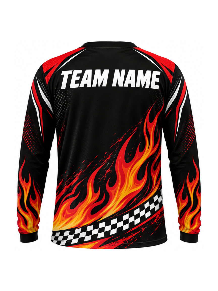 Inferno Finishline custom Motocross team shirt - back team name preview
