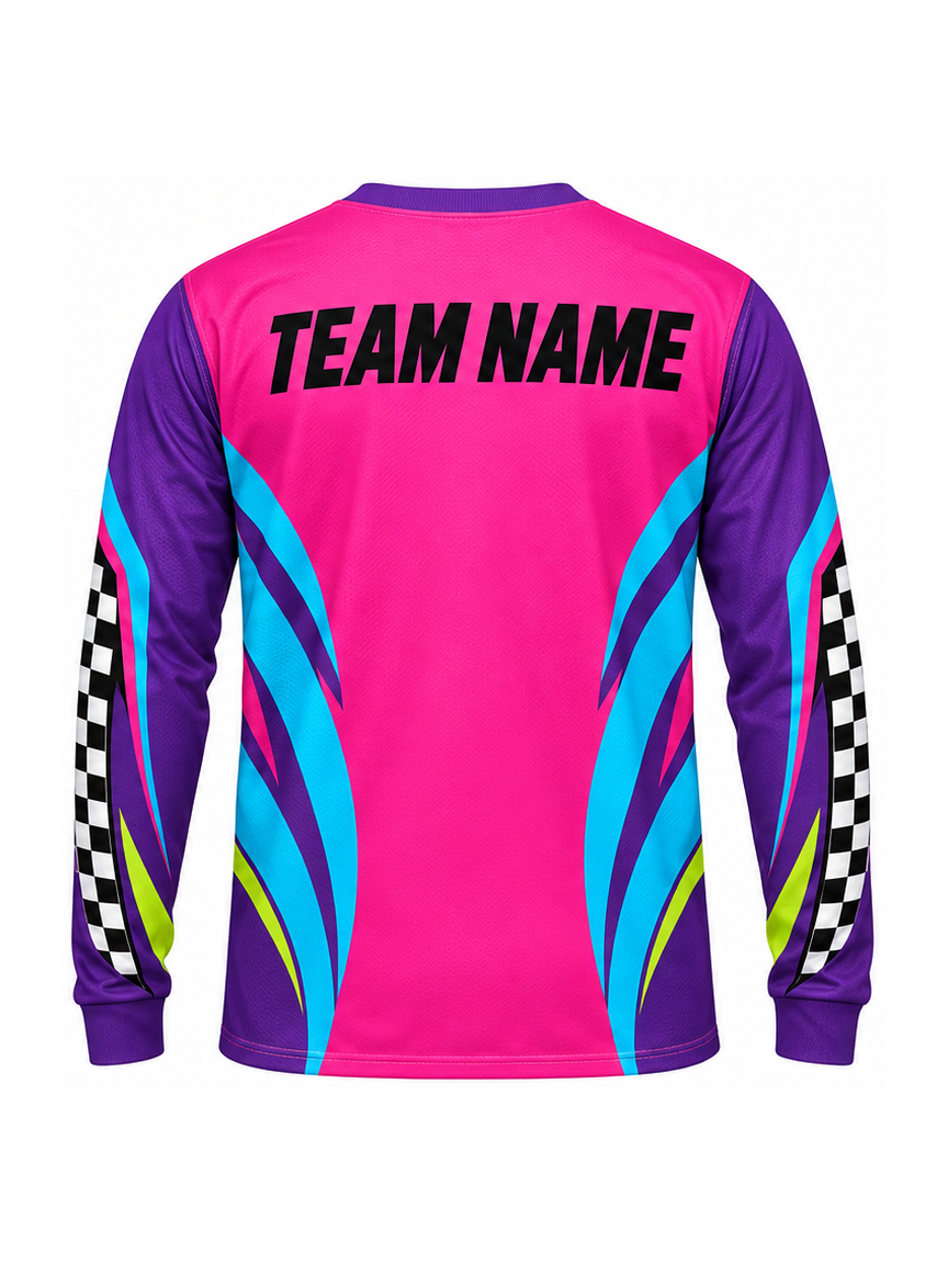 Electric Checker Lane custom motocross jersey - back view