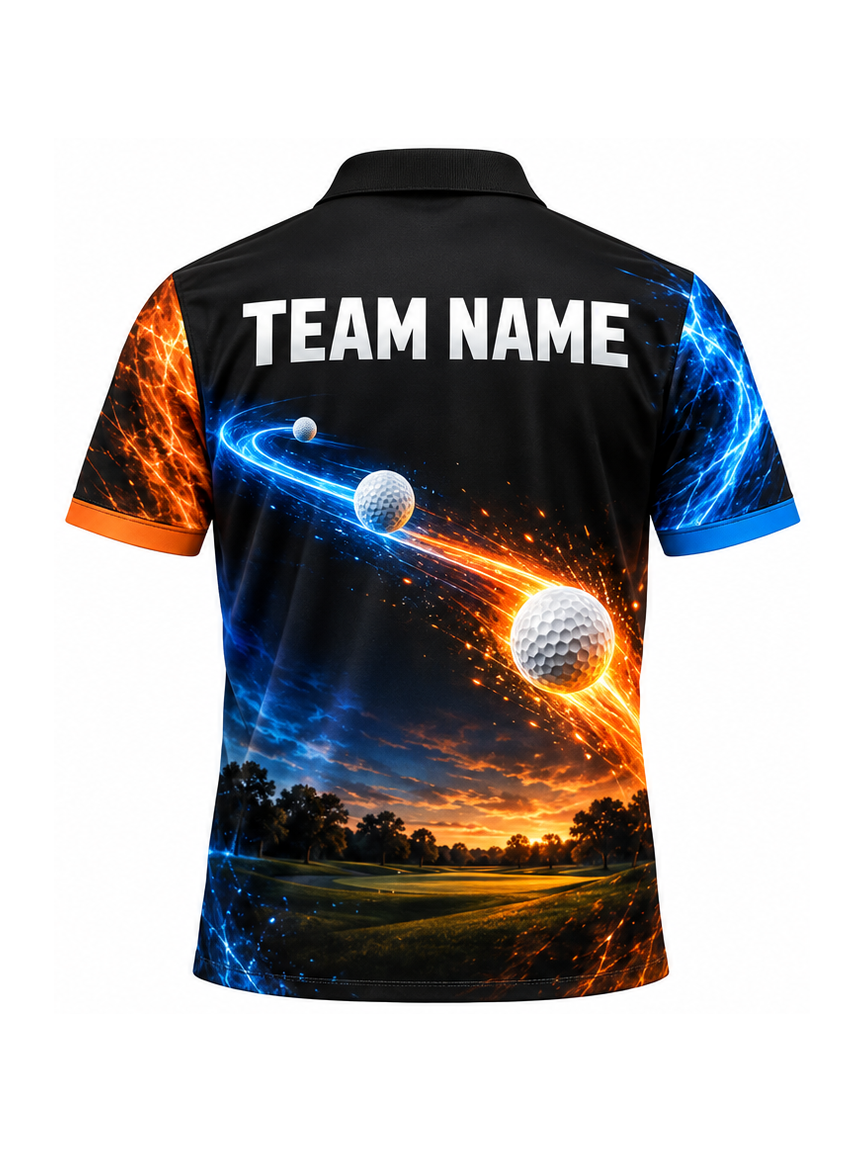 Elemental Fairway Arc custom Golf team shirt - back team name preview
