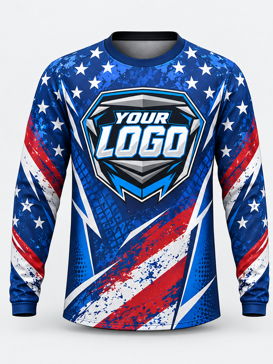 Patriot Brushline Custom Dirt Bike Jersey - front view