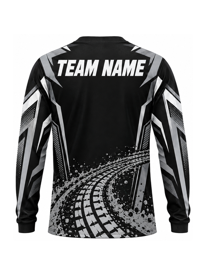Monochrome Dirtline custom motocross jersey - back view