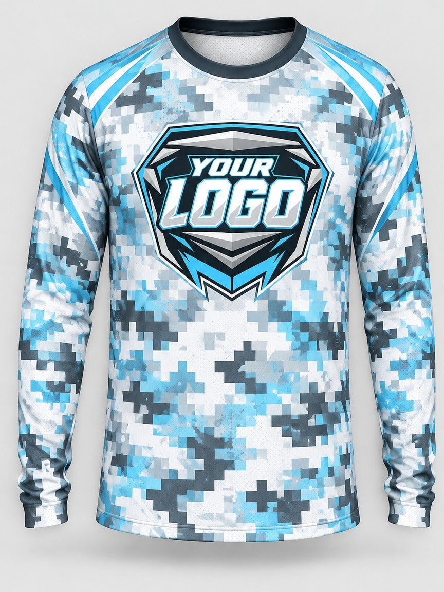 Arctic Digital Camo custom motocross jersey - front view
