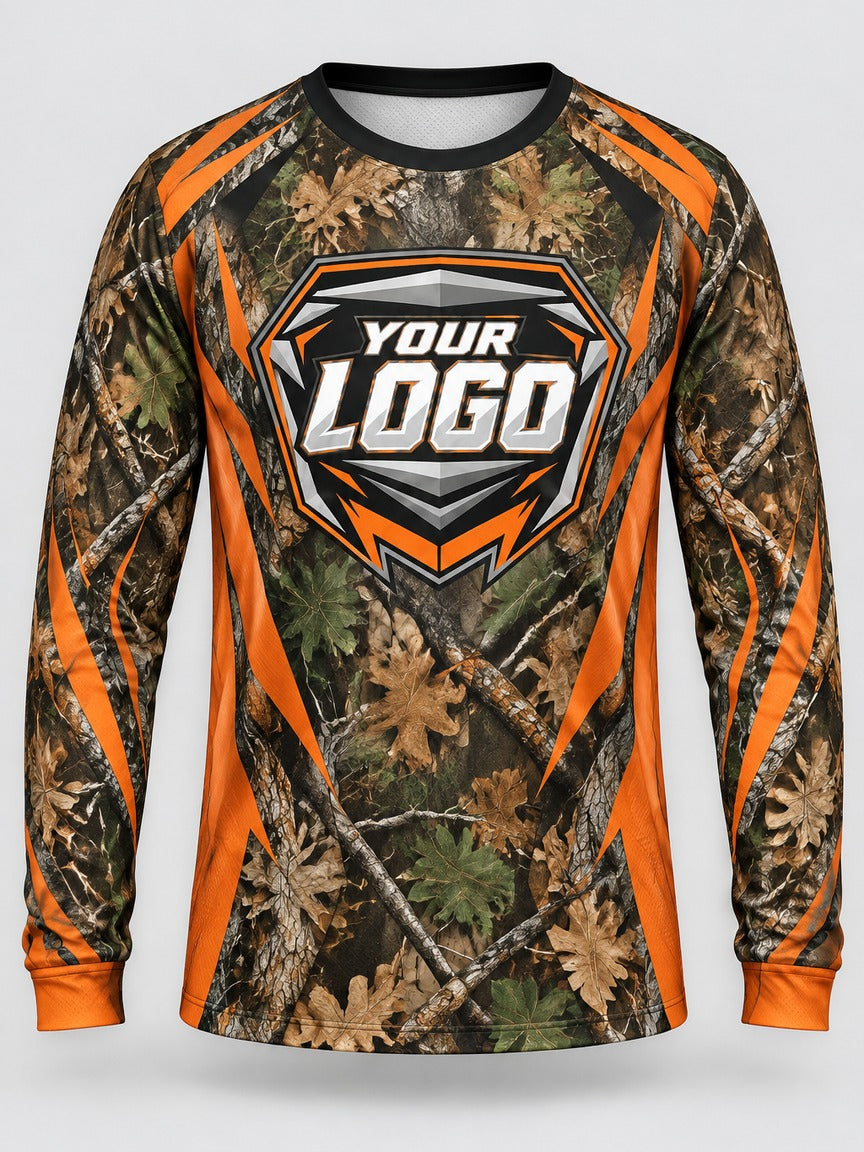 Blaze Hunter Camo custom motocross jersey - front view