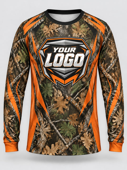 Blaze Hunter Camo custom motocross jersey - front view