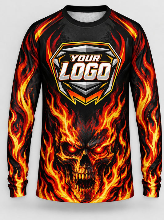 Blaze Skull custom motocross jersey - front view