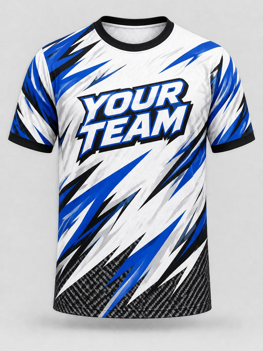 Blue Shards custom cornhole jersey - front view