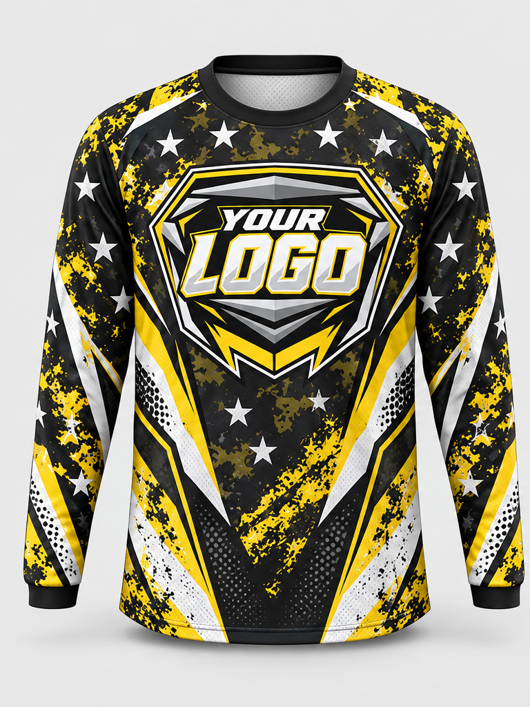 Golden Stars custom motocross jersey - front view
