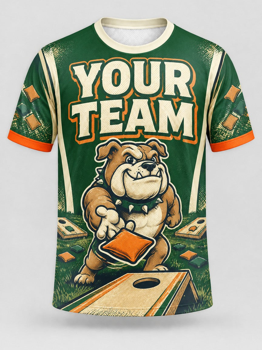 Bulldog Bags custom cornhole jersey - front view