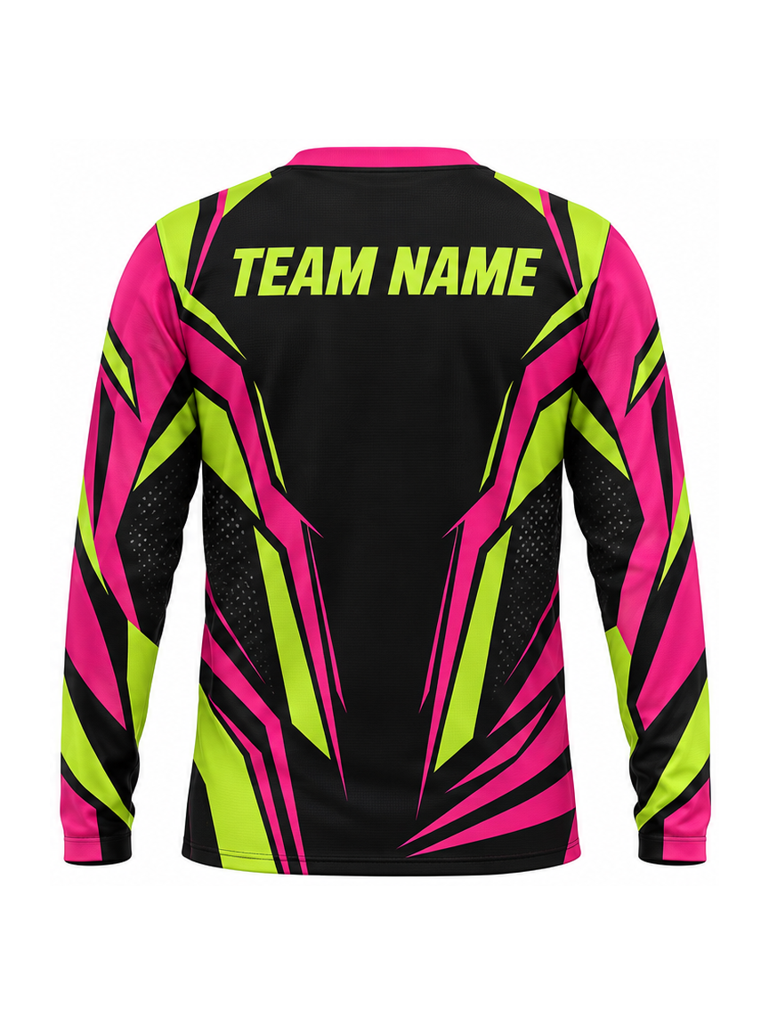 Neon Vector custom Motocross team shirt - back team name preview