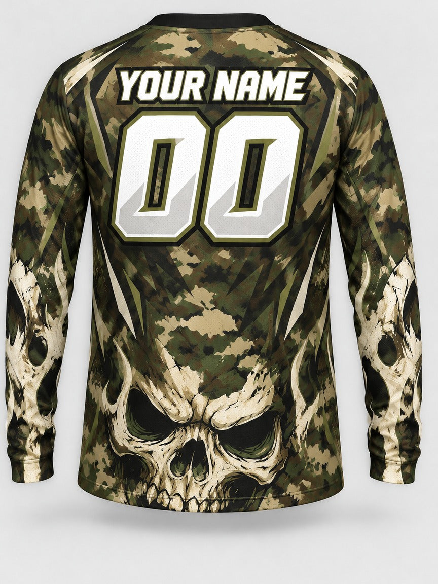 Camo Skull custom motocross jersey - back view